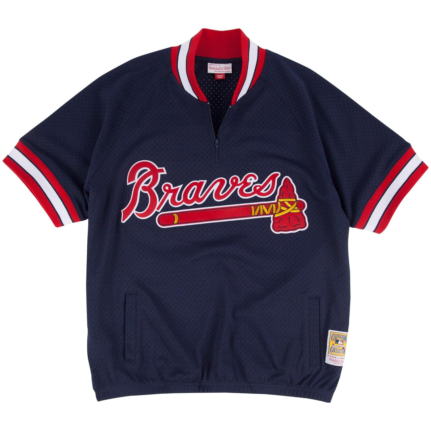 Mitchell & Ness Atlanta Braves Men's 1/4 Zip Mesh Batting Practice