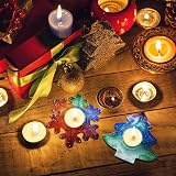 Gukasxi 2pcs Tealight Silicone Resin Molds Snowflake & Tree Candle Holders view 7