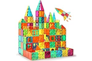 Anbalulu Magnetic Tiles, 63PCS Magnetic Blocks for Kids, Magnet Building Set, Construction Building Set,STEM Sensory Educational Toys Gift for Toddlers Kids 3 4 5 6 7 8 9 Year Old