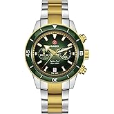 Rado - Captain Cook Open Heart - Men's Automatic Swiss Watch - 43mm Green Black Dial - Silver &amp; Gold Two Tone Stainless Steel Bracelet - R32151318