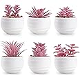 Der Rose Set of 6 Succulents Plants Artificial in Pots Small Fake Plants for Bedroom Aesthetic Living Room Office Shelf Bathroom Decor