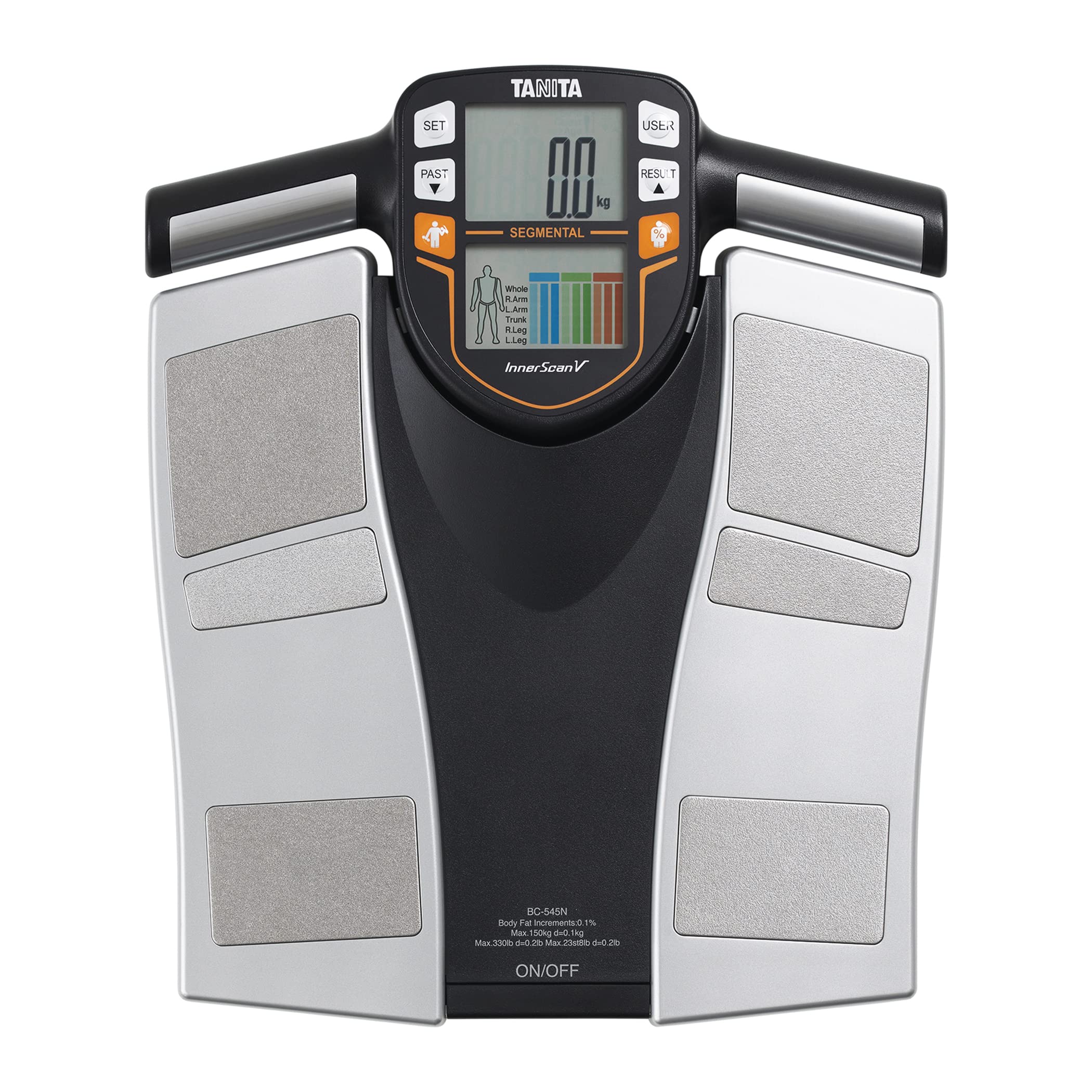 TANITA BC-545N Segmental Body Composition Scale – 10 Measurements in 15 Seconds, No App Required, 5 User Profiles, Measures Body Fat, Muscle Mass, Visceral Fat & Bone Mass