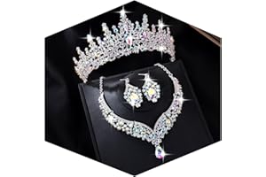 Kamirola Tiaras and Crowns for Women,Tiaras Earrings Necklace, Crystal Bridal Jewelry Set, Costume Party Halloween Prom Pageant Jewelry for Women (TR28)