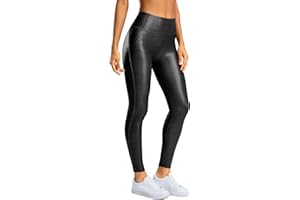 SANTINY Women's Faux Leather Leggings 25''/27''/29''-High Waisted Stretch Leather Pants Pleather Tights for Women