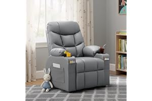 SNUGWAY Donut Larger Kids Reclining Chair Leather Recliner Sofa Push Back Children Ages 3-12