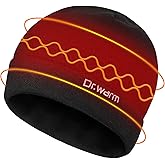 Dr.Warm Heated Hat for Men Women, APP Control Electric Heated Hats 7.4V Rechargeable Battery Heated Beanie Hats for Winter Hunting Fishing Skiing Outdoor Work Black
