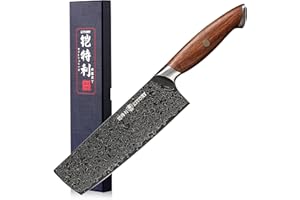 Damascus Nakiri Knife, 6.8-Inch Japanese High Carbon 67-Layers VG10 Stainless Steel Kitchen Knife, Ultra Sharp Kitchen Knives
