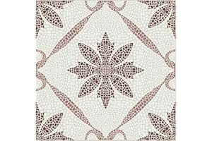 FloorPops Jamila Burgundy Peel and Stick Floor Tiles, FP6299