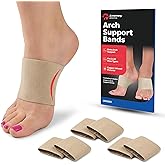 Arch Supports for Plantar Fasciitis Relief | Compression Sleeve Foot Brace For Heel Pain, Bone Spurs, Flat Feet, High Arches | Copper Infused Arch Support Bands for Women & Men Over Socks Fit Most