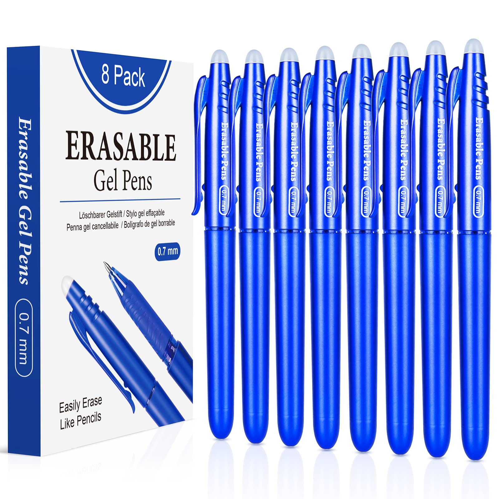 Photo 1 of Erasable Gel Pens 0.7mm, KERIFI Blue Heat Erasable Fine Point Ballpoint Pens