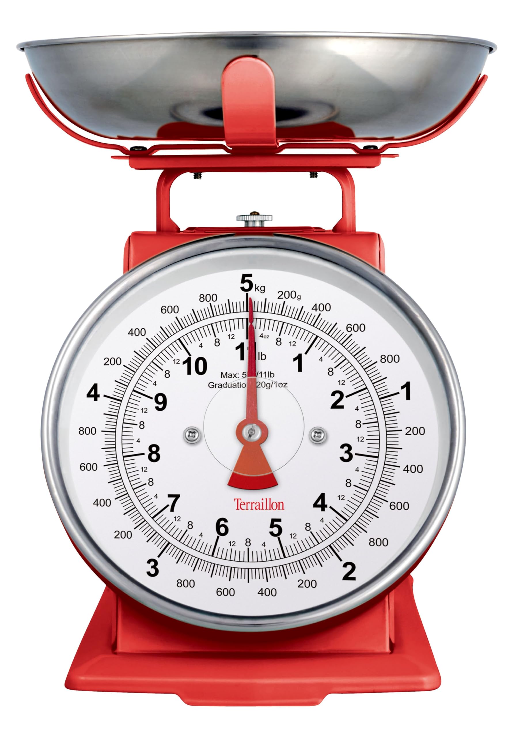 Hanson T500 red Traditional 5kg Mechanical Kitchen Scales