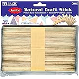 BAZIC Jumbo Craft Sticks Natural Wood, Large Size Ice Cream Popsicle Stick, Non Toxic DIY Project Building Crafts (50/Pack), 