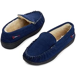 Alpine Swiss Yukon Mens Suede Shearling Slip On