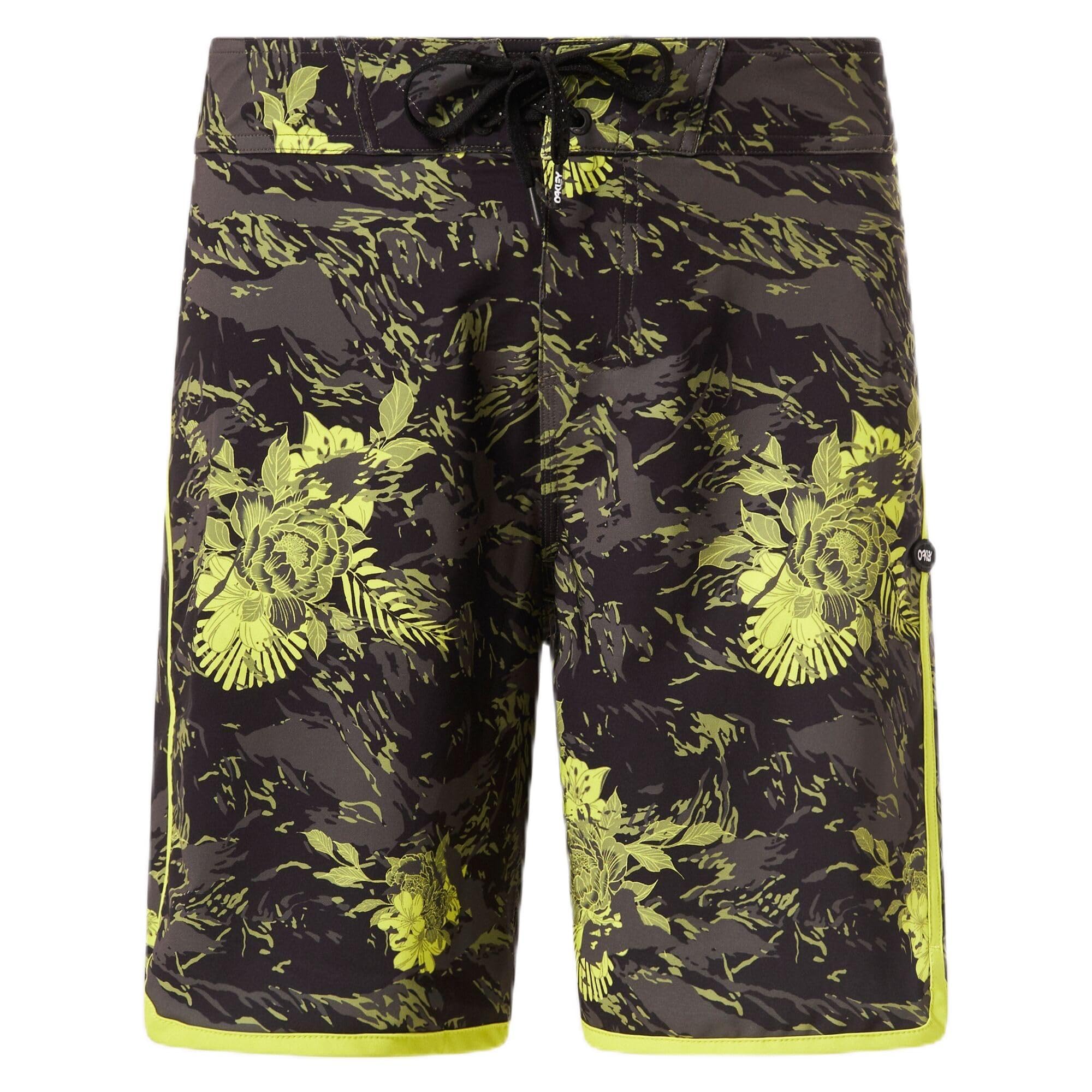 Photo 1 of ** UNKNOWN SIZE***Oakley Men's Standard Palm Florals Recycled 19” Boardshort, Tiger Flowers Camo Green