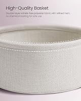 VASAGLE Round Side Table with Fabric Basket Pastel Pink Cloud White LET223R61 view 6