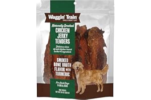 Waggin' Train Smoked Chicken Jerky Tenders for Dogs with Turmeric and Human Grade Bone Broth, Grain and Corn Free, High Protein, Premium Limited Ingredient 100% Real Chicken Dog Treats, 24 oz. Pouch