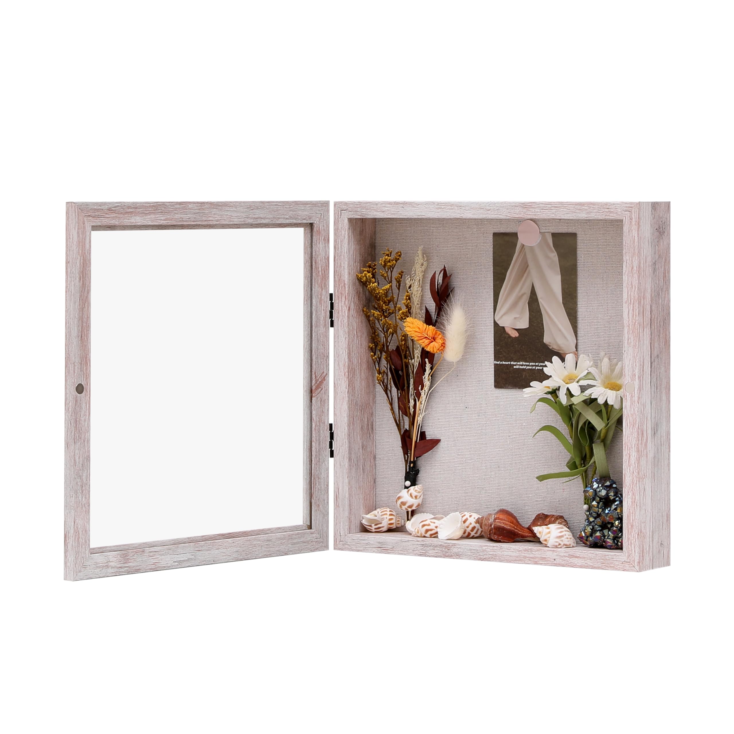 DEMAIKE 10x10 Shadow Box Frame with Linen
