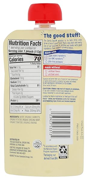EARTHS BEST ORGANIC VEGETABLE BEEF MEDLEY BABY FOOD PUREE, 4 OZ