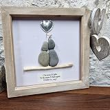 Personalised Silver 25th Wedding Anniversary Pebble Art Frame view 8