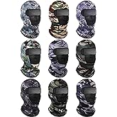 SATINIOR 9 Pcs Balaclava Ski Mask Camo Full Face Mask Breathable Sun Hood for Men Women Winter Motorcycle Outdoor Activity
