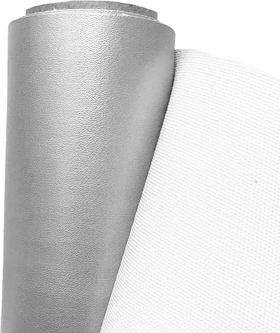 A-Express Faux Leather Fabric 50cm x 140cm Silver Leatherette Waterproof