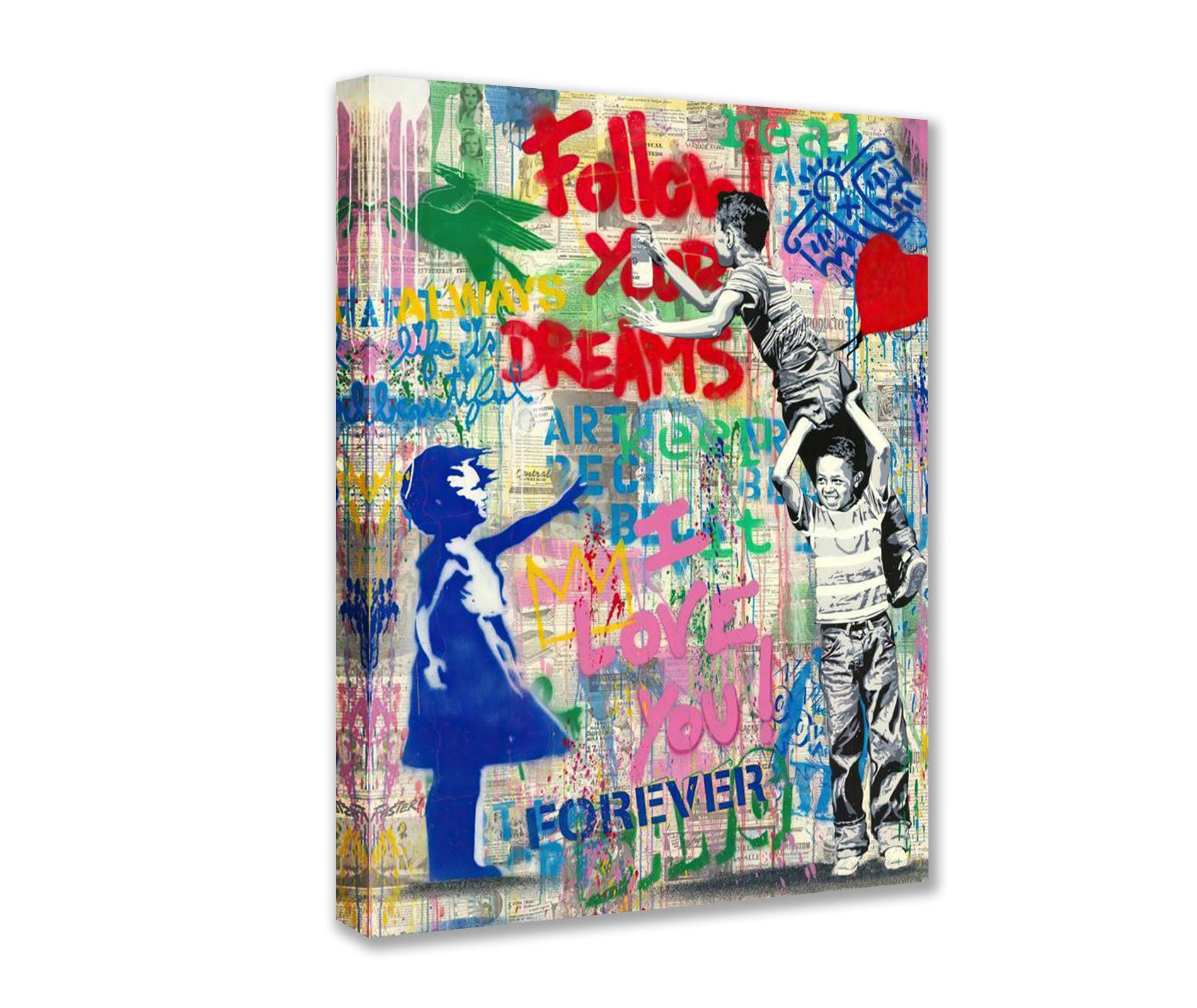 Children playing with each other Decor Art Canvas Wall Art Living Room Home Canvas Modern Decor Framed Hang to Wall Decoration 16×24inch