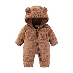 AiWMGL Newborn Baby Bear Outfit Suit With Fold-Over