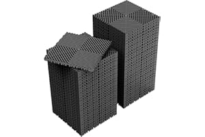Jocoevol 60-Pcs Interlocking Tile, 12" x 12" Indoor/Outdoor Self-Drainage Interlocking Floor Tiles, Non-Slip Heavy-Duty Polypropylene Splicing Flooring Tile for Garage Patio Pool Bathroom, Black