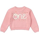 Baby Girls Boys First Birthday Outfit Fall Winter Long Sleeve Embroidery One Sweater Pullover Photoshoot Clothes