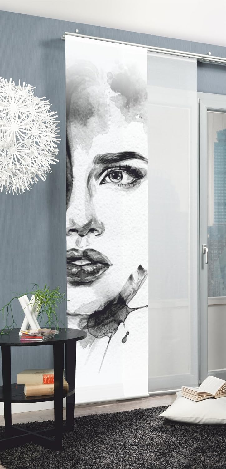 HOME FASHION 87889-703 Grey Bathroom Curtains (H: 96,5'' W: 23,6''), 245 x 60 cm, W 23.6" x L 96.5" (1 Panels) - Image 3