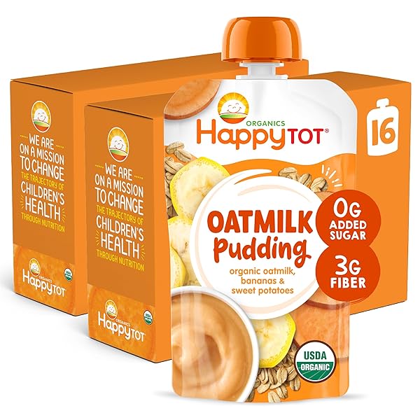 HAPPYTOT ORGANICS OATMILK PUDDING, DAIRY-FREE, STAGE 4 TODDLER...
