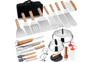 26Pcs Griddle Accessories Kit, Joyfair Flattop Grill Accessory Tools Set for Outdoor Camping BBQ, Include Melting Domes, Stai