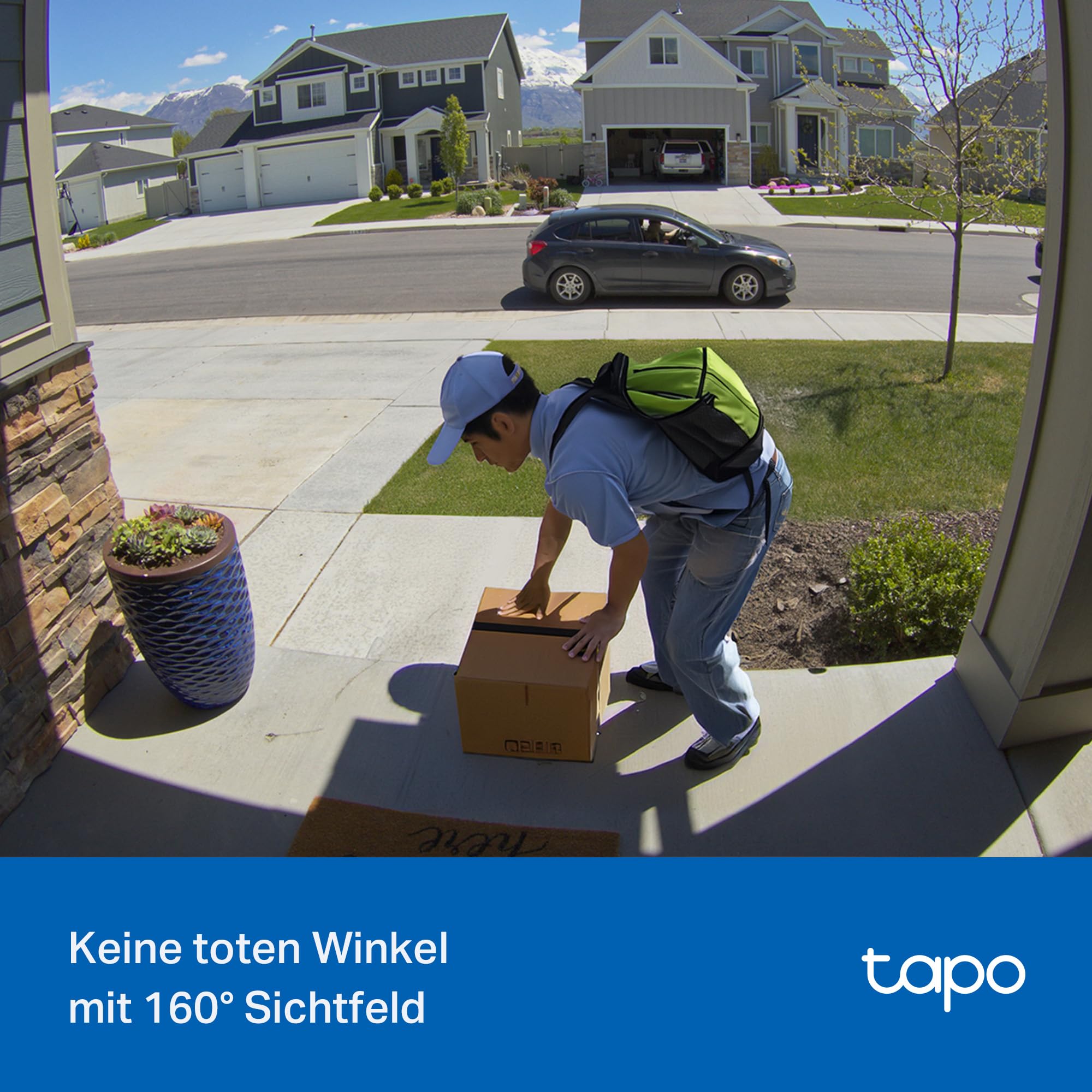 Tapo D205 Akku-Videotürklingel | WLAN Türklingel mit Kamera | 2K, 160° Weitwinkel, Zwei-Wege-Audio | Integrierter Akku | Lokale Speicherung auf microSD & H500 HomeBase | Kompatibel Solarpanel 4