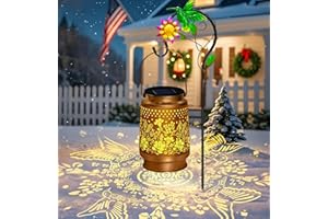 OSTRITEC Christmas Gifts Hummingbird Solar Lanterns Outdoor Waterproof, Hanging Solar Lights Garden Lanterns with Shepherd Hook, Metal Garden Decor for Yard, Patio, Lawn, Landscape, Gifts for Women Mom