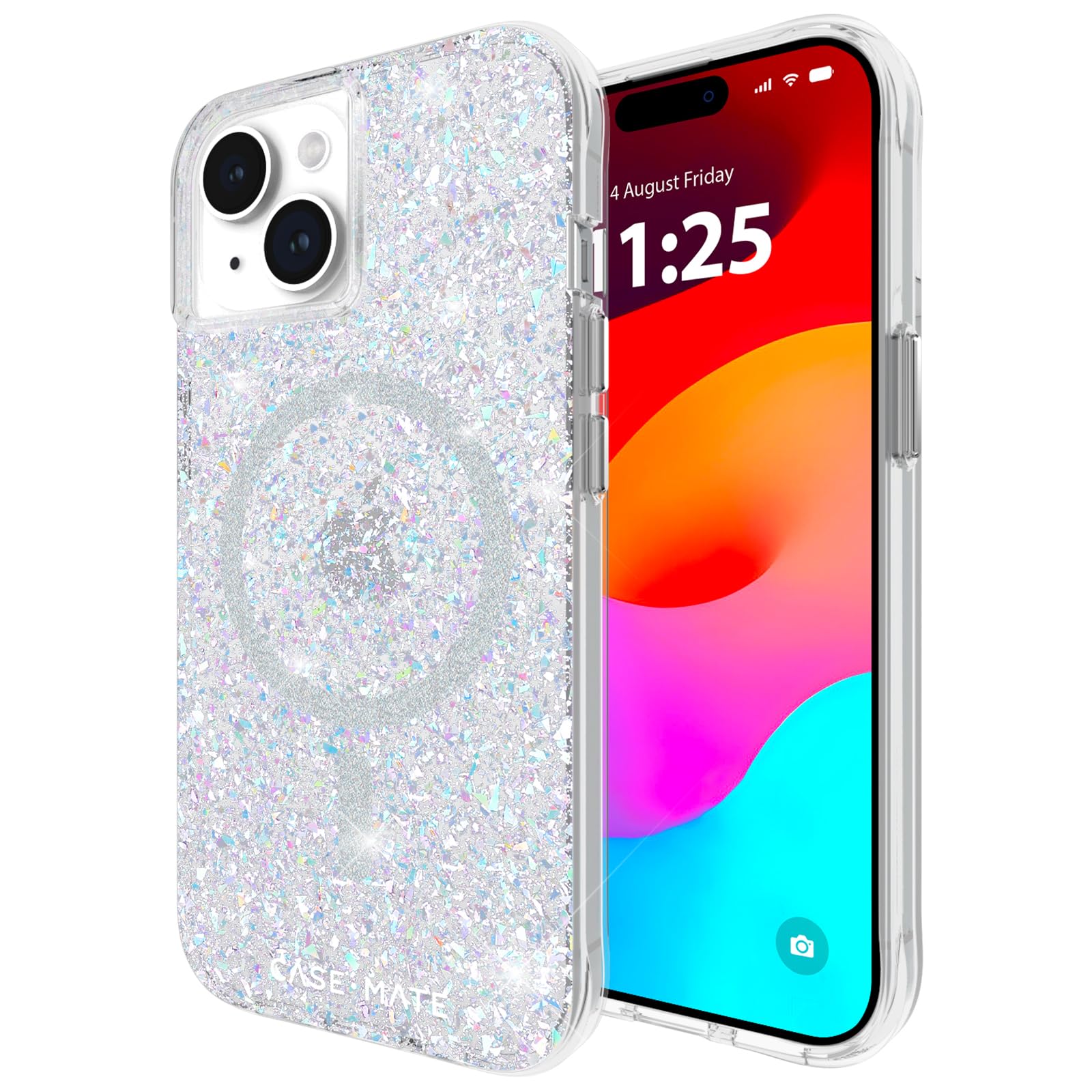 Photo 1 of Case-Mate iPhone 15 Case - Twinkle Disco [12ft Drop Protection] [Compatible with MagSafe] Magnetic Cover with Cute Bling Sparkle for iPhone 15 6.1", Anti-Scratch, Shock Absorbent Material, Slim