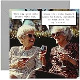 Funny Birthday Cards for Men and Women, Hilarious Meme 'Tolerance for Husband' Rude Cheeky Bday Gifts for Him Her Dad Mum Wife Husband Brother Sister - Blank Inside