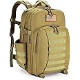 CVLIFE Tactical Backpack for Men Military Army Backpack 40L Large Molle Army Assault Pack Bug out Bag Tactical Military Survival Rucksack for Hiking, Hunting, Travel, Fishing, Camping, Tan