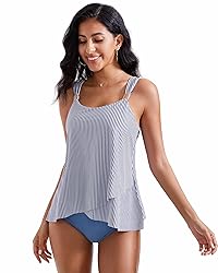 RXRXCOCO Women Tankini Bathing Suits Ruffle High