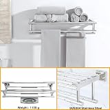 Sayayo 24-Inch Chrome Towel Rail Wall Mounted SUS304 Stainless Steel EGZ8000-C view 7
