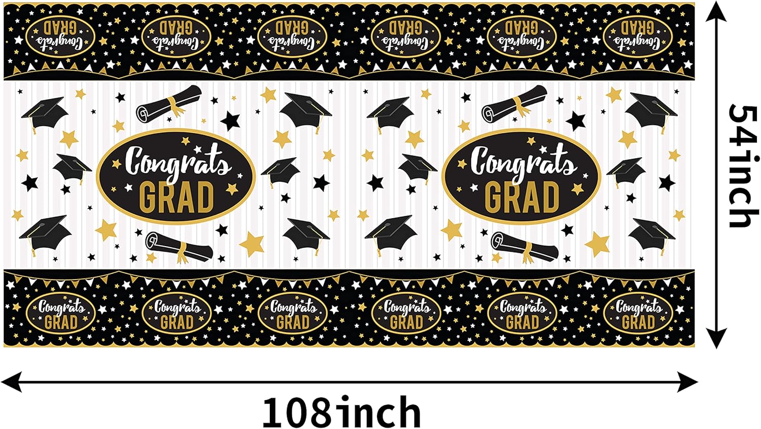 JOYIN 3 Pack Graduation Party Supplies Tablecovers 54"x108" Graduation Party Decoration, Plastic Graduation Tablecloths: Toys & Games