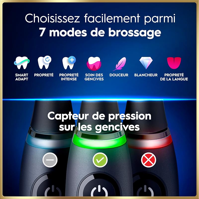 Brosses à Dents Electriques iO 9 Duo, 4 Brossettes, Noire et Rose