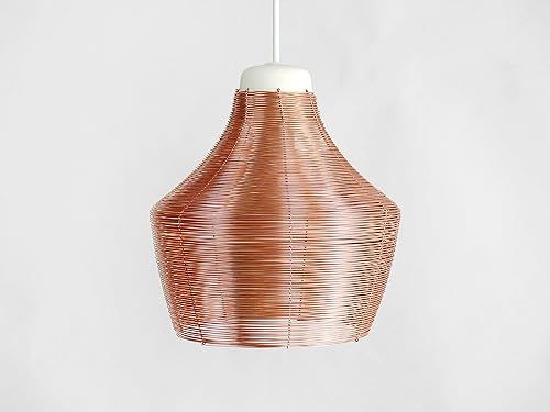 Amazon Com Copper Braided Pendant Lamp Fat Porcelain Room Light S Lamp Shade Lampshade S Decor Wire Accessories Lamps Shade S Reading Ceiling For Weaving Kitchen Handmade