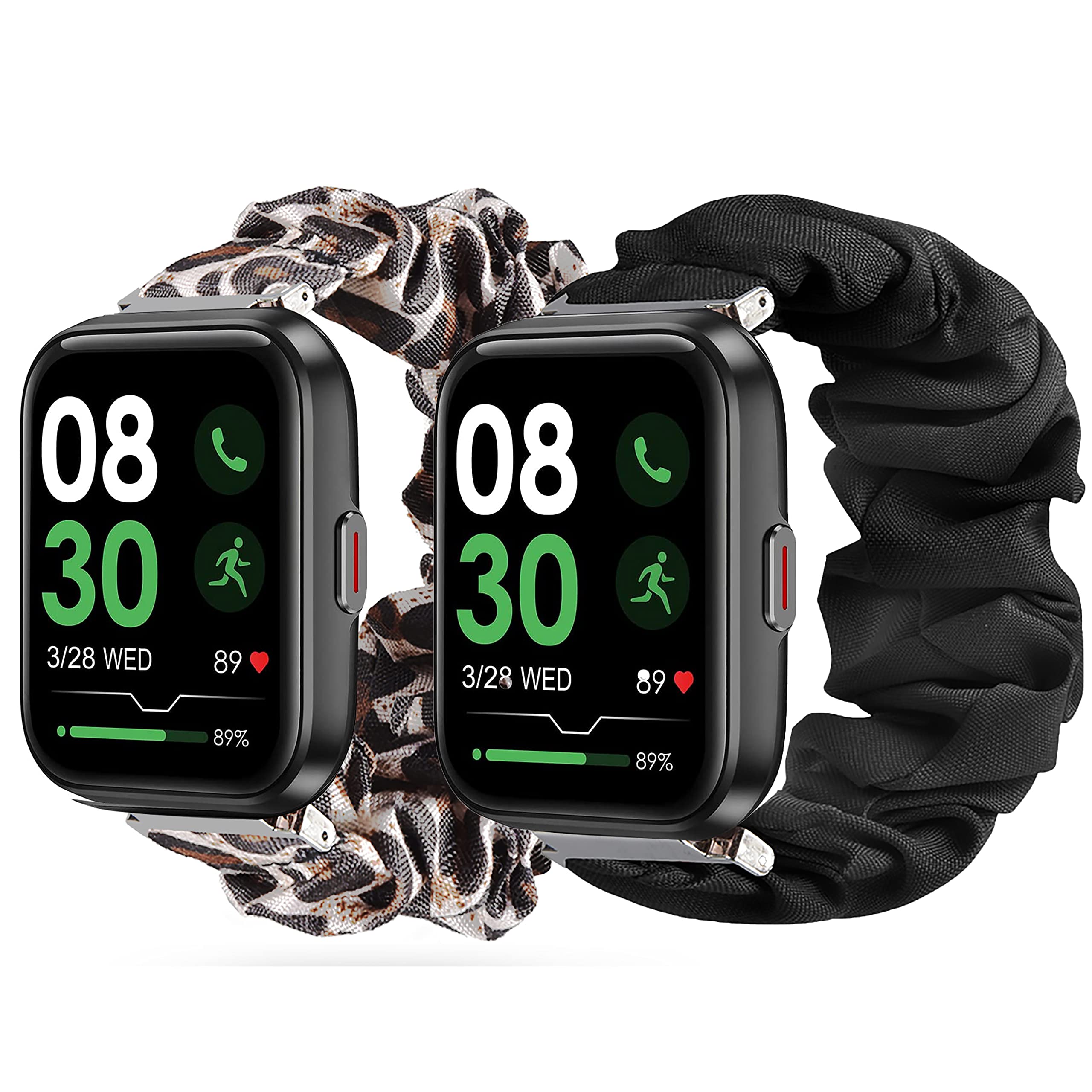 for ID208BT Smart Watch Bands, Fabric Elastic Scrunchie Elastic Watch Band Women Cute Replacement Straps Compatible with AEAC ID208/Tensky ID208/ENGERWALL ID208BT/Gydom/DECWIN ID208BT Watch(NOT ID207)