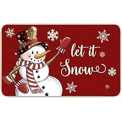 TREWAVE Christmas Doormat Snowman Let it Snow