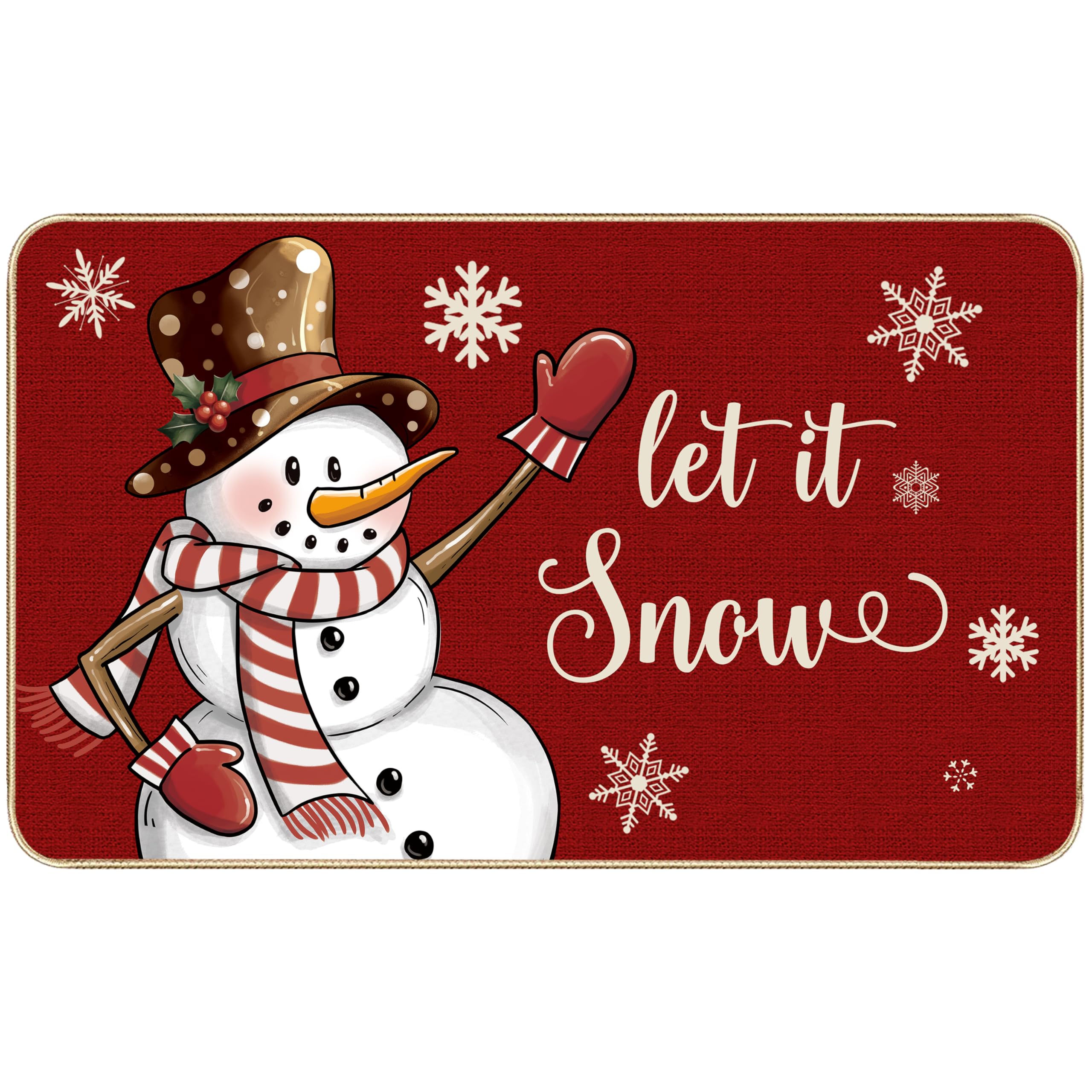 TREWAVE Christmas Doormat Snowman Let it Snow