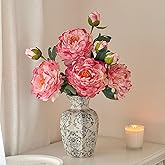 Vintage Chinoiserie Ceramic Vase, Porcelain Decorative Flower Vase for Centerpiece Living Room Table Shelf, Retro Country Decor