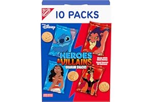 TEDDY GRAHAMS Disney Heroes and Villains Graham Snacks, Custom Cookies Variety Pack, 10-1 oz Kids Snack Packs