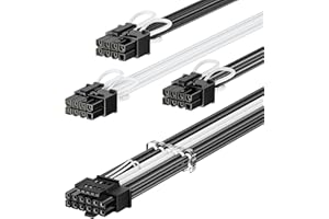 Fasgear PCI-e Gen 5.0 Power Cable - 70cm 12VHPWR 16-pin (12+4pin) Male to CPU 3x8pin (4+4pin) Male Cable - 600W GPU Power Cor