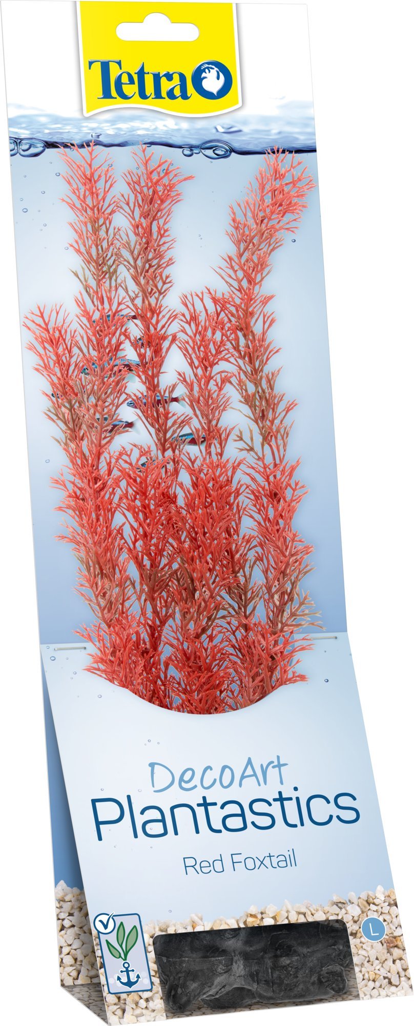 Tetra 270657 DecoArt Plant Foxtail Red, Artificial Aquarium Plant, Real Looking Underwater Plant, Large, Red