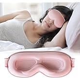 Sleep Mask,Upgraded 3D Deep Contoured Eye Mask for Sleeping,No Pressure Eye Covers 99% Block Out Light Eye Mask with Adjustab